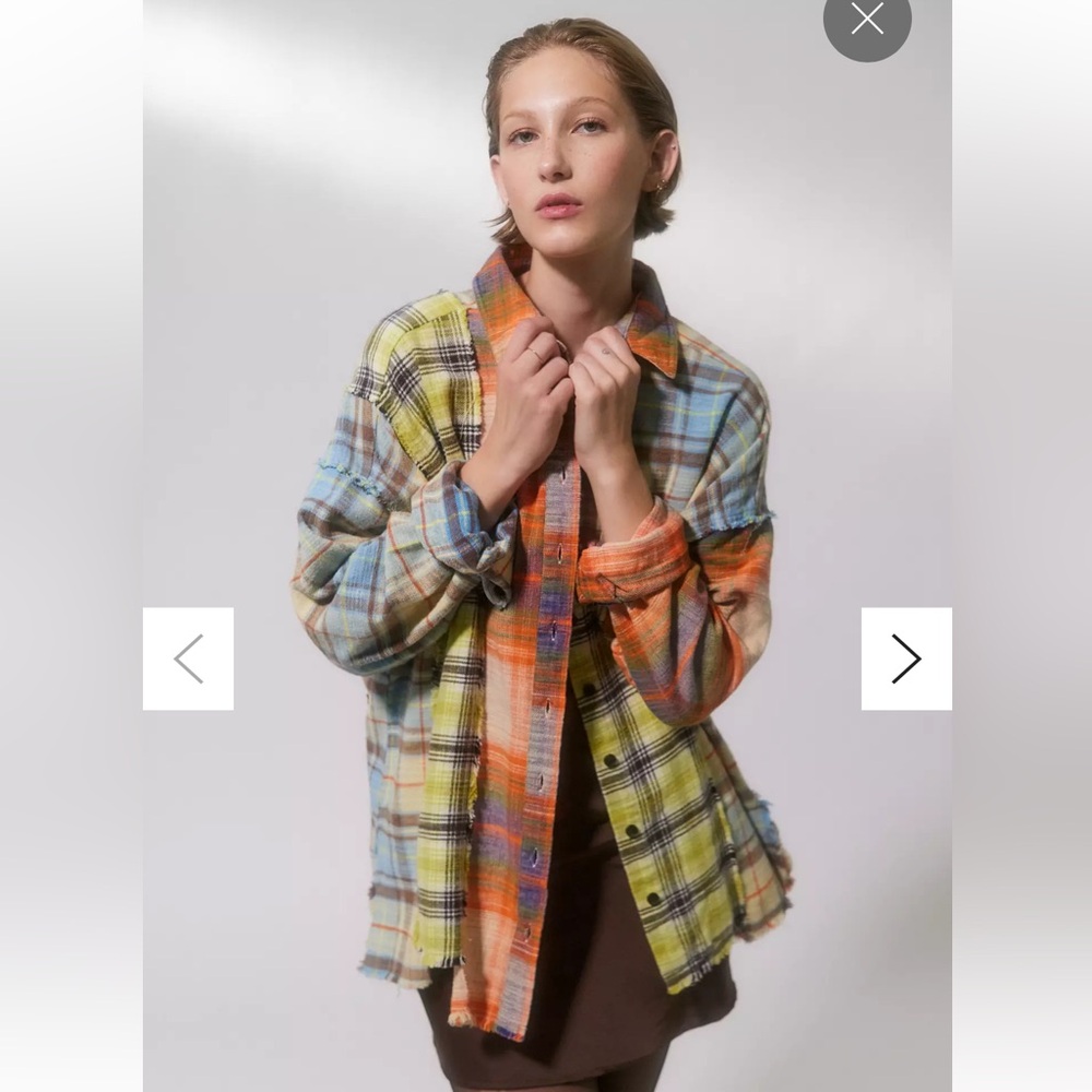 Urban Outfitters 
BDG Red, yellow and Blue Patchwork Plaid Shirt XS - Picture 3 of 16